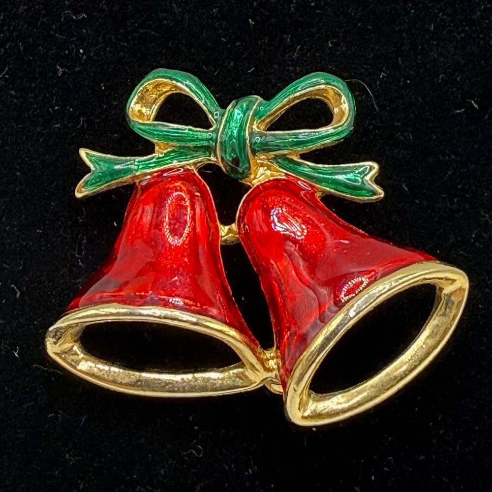 SFJ Gold Christmas Bell Pin